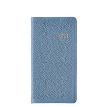 Load image into Gallery viewer, PRE-ORDER 2027 6" Pocket Diary Slate Blue Goatskin Leather
