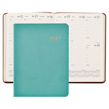 Load image into Gallery viewer, PRE ORDER 2027 Desk Diary Robin's Egg Goatskin Leather
