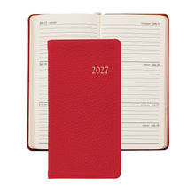Load image into Gallery viewer, PRE-ORDER 2027 6" Pocket Diary Red Goatskin Leather
