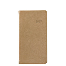 Load image into Gallery viewer, PRE-ORDER 2027 6" Pocket Diary White Gold Goatskin Leather
