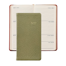 Load image into Gallery viewer, PRE-ORDER 2027 6" Pocket Diary Sage Goatskin Leather
