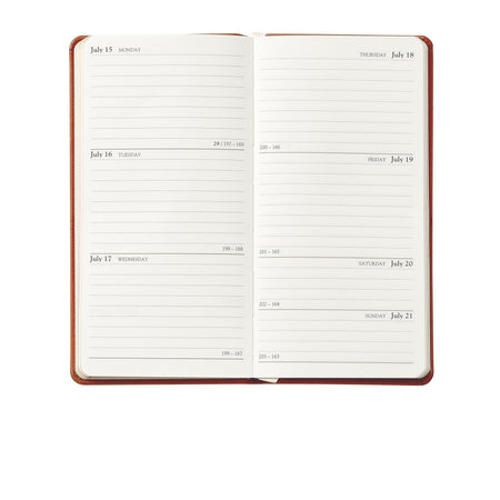 2025 6" Pocket Diary White Gold Goatskin Leather