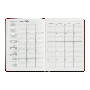 PRE-ORDER 2026 Desk Diary Orange Goatskin Leather