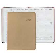 Load image into Gallery viewer, PRE-ORDER 2026 Desk Diary White Gold Goatskin Leather
