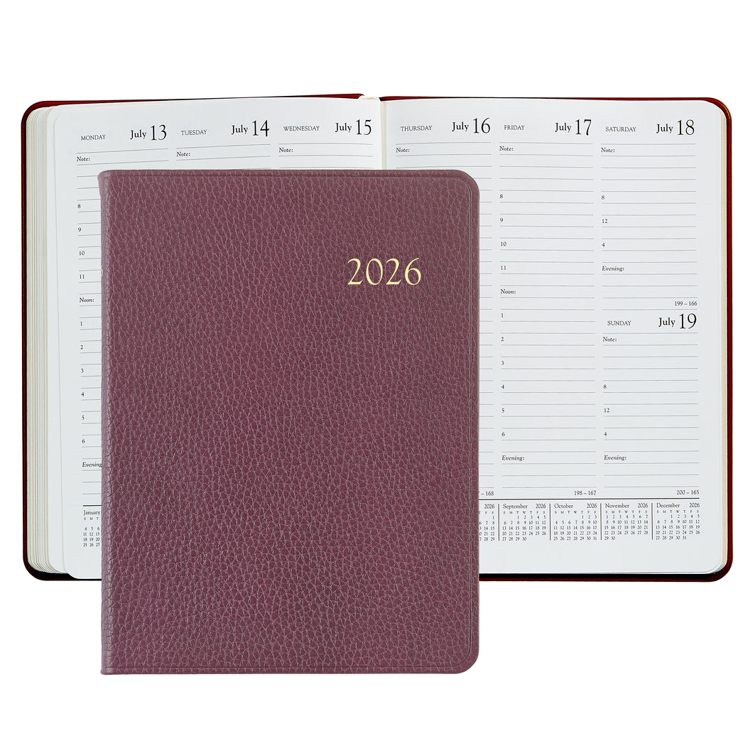 PRE-ORDER 2026 Desk Burgandy Goatskin Leather