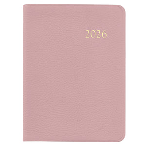 PRE-ORDER 2026 Desk Diary Light Pink Goatskin Leather