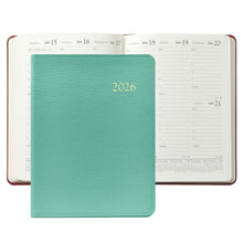 Load image into Gallery viewer, PRE-ORDER 2026 Desk Diary Robin&#39;s Egg Goatskin Leather
