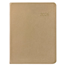 Load image into Gallery viewer, PRE-ORDER 2026 Desk Diary White Gold Goatskin Leather

