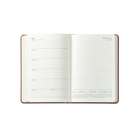 2025 Notebook Diary White Gold Goatskin Leather