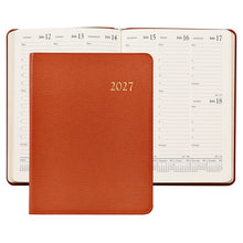 Load image into Gallery viewer, PRE-ORDER 2027 Desk Diary Orange Goatskin Leather
