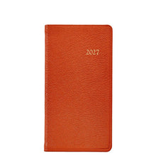 Load image into Gallery viewer, PRE-ORDER 2027 6" Pocket Diary Orange Goatskin Leather
