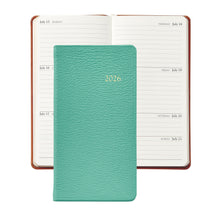 Load image into Gallery viewer, PRE-ORDER 2026 6&quot; Pocket Diary Robin&#39;s Egg  Goatskin Leather
