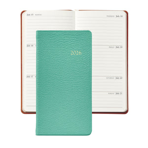 PRE-ORDER 2026 6" Pocket Diary Robin's Egg  Goatskin Leather