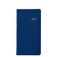 Load image into Gallery viewer, PRE-ORDER 2026 6&quot; Pocket Diary Navy Blue Goatskin Leather
