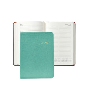 PRE-ORDER 2026 Notebook Diary Robin's Egg Goatskin Leather