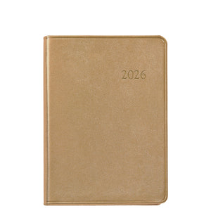 PRE-ORDER 2026 Notebook Diary White Gold Goatskin Leather