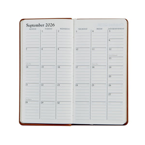 PRE-ORDER 2026 6" Pocket Diary Burgandy Goatskin Leather