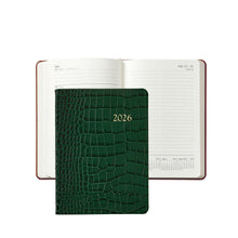 Load image into Gallery viewer, PRE-ORDER 2026 Notebook Diary Emerald Crocodile Print Leather
