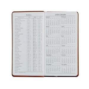 PRE-ORDER 2026 6" Pocket Diary Orange Goatskin Leather