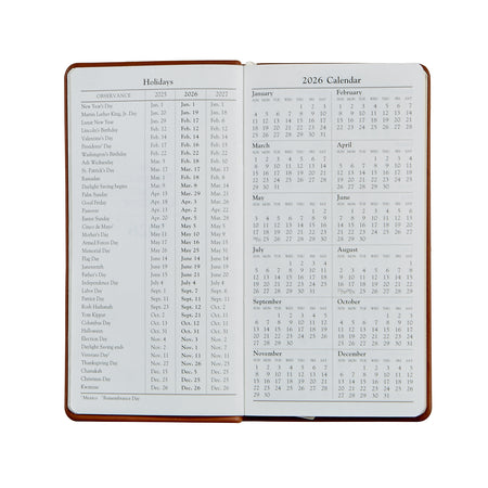 PRE-ORDER 2026 6" Pocket Diary Orange Goatskin Leather