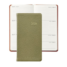 Load image into Gallery viewer, PRE-ORDER 2026 6&quot; Pocket Diary Sage Goatskin Leather
