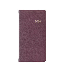 Load image into Gallery viewer, PRE-ORDER 2026 6&quot; Pocket Diary Burgandy Goatskin Leather
