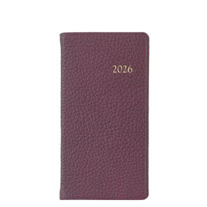 PRE-ORDER 2026 6" Pocket Diary Burgandy Goatskin Leather