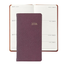 Load image into Gallery viewer, PRE-ORDER 2026 6&quot; Pocket Diary Burgandy Goatskin Leather
