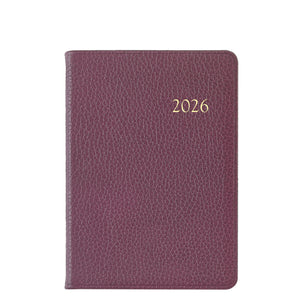 PRE-ORDER 2026 Notebook Diary Burgandy Goatskin Leather