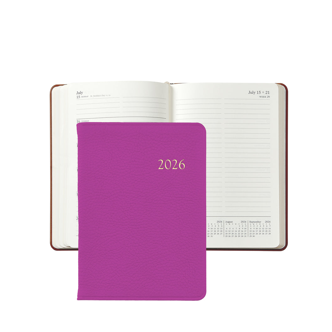 PRE-ORDER 2026 Notebook Diary Orchid Goatskin Leather
