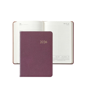 PRE-ORDER 2026 Notebook Diary Burgandy Goatskin Leather