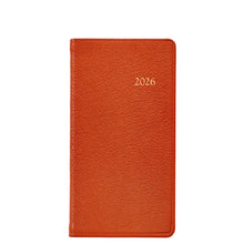 Load image into Gallery viewer, PRE-ORDER 2026 6&quot; Pocket Diary Orange Goatskin Leather
