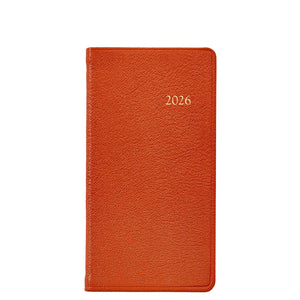 PRE-ORDER 2026 6" Pocket Diary Orange Goatskin Leather