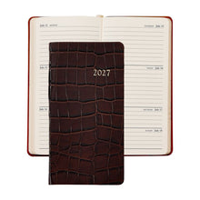 Load image into Gallery viewer, PRE-ORDER 2027 6" Pocket Diary Brown Croc Leather
