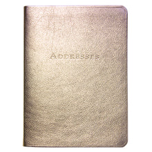 Load image into Gallery viewer, Large White Gold Metallic Leather Address Book
