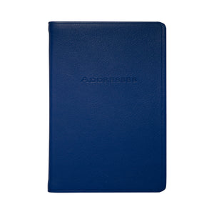 Large Navy Leather Address Book