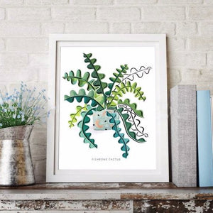 Fishbone Cactus Print