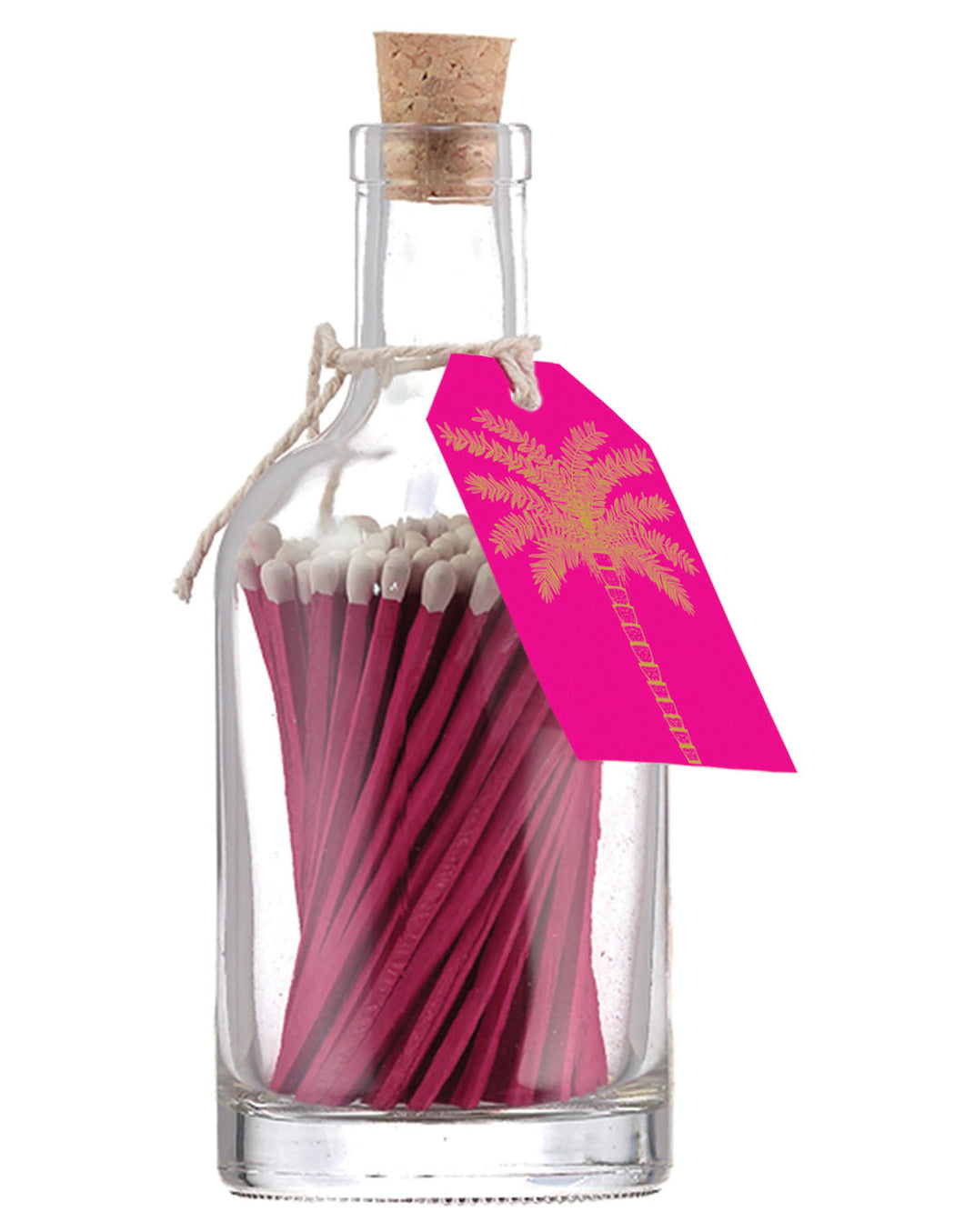 'Pink Palm' - Glass Bottle of Matches