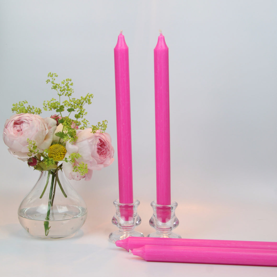 Hot Pink Candles - Set of Four