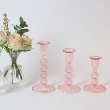 Load image into Gallery viewer, Daphne Candlesticks - Pink (Set of 3)
