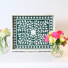 Load image into Gallery viewer, Inlay Decorative Rectangle Tray - Teal
