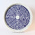 Inlay Floral Round Tray - Navy