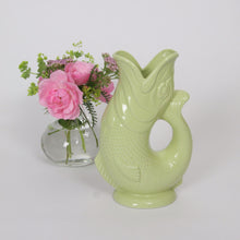 Load image into Gallery viewer, Medium Glazed Gluggle Jug - Lime Green
