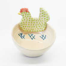 Load image into Gallery viewer, Small Green Chicken Ceramic Bowl

