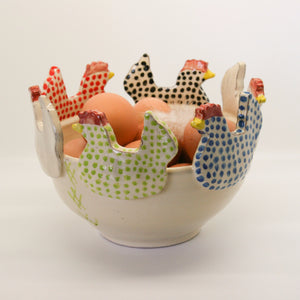 Chicken cut out ceramic bowl