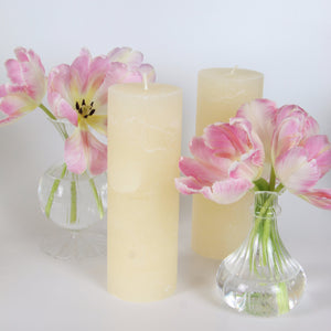 Tall Rustic Pillar Candle - Cream