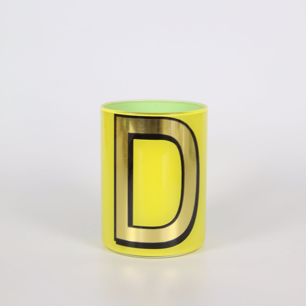 Alphabet Brush Pot - D (Yellow)
