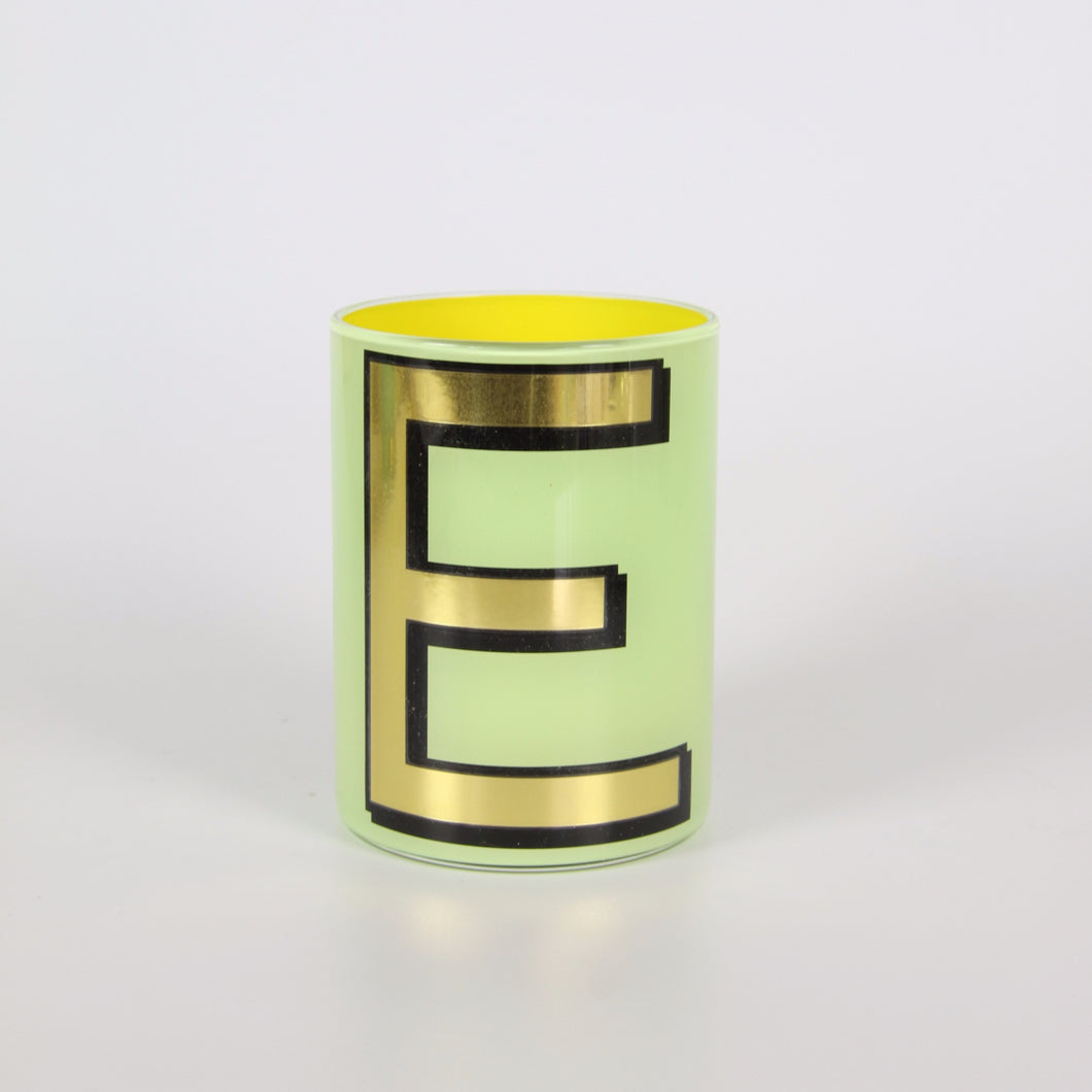 Alphabet Brush Pot - E (Mint)