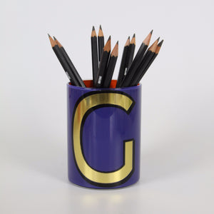 Alphabet Brush Pot - G (Purple)