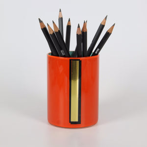 Alphabet Brush Pot - I (Orange)